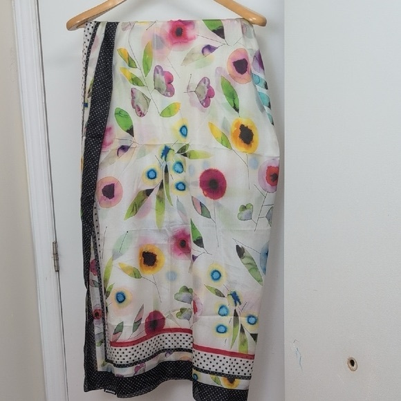 Accessories - FLORAL AND POLKA DOT SCARF